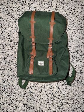 Herschel Supply Company Dark Green Backpack with Brown Straps